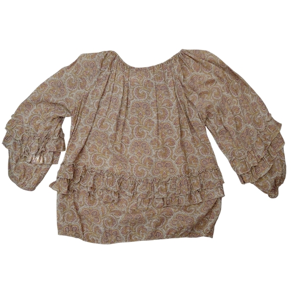 Denim & Supply Ralph Lauren Boho Paisley Blouse in Pink and Cream - Picture 2 of 9